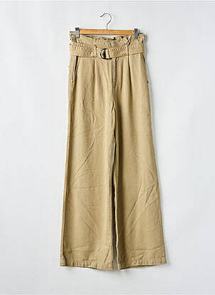 Pantalon large tissage popeline taille normale marron GARCIA femme