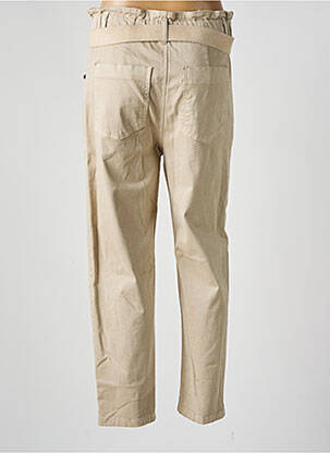 Pantalon droit tissage popeline taille normale beige PAKO LITTO femme