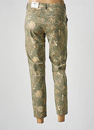 Pantalon chino tissage popeline taille normale vert ONLY femme