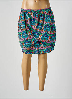 Jupe courte fermeture zippée au dos bleu MOLLY BRACKEN femme