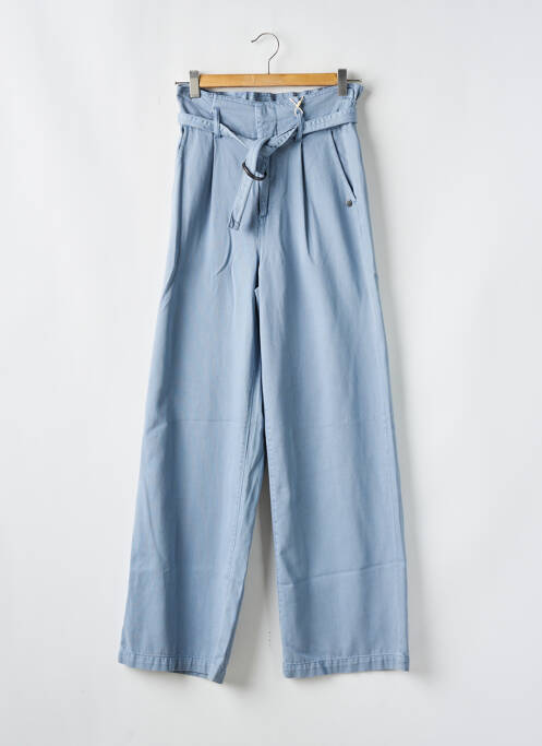 Pantalon large tissage popeline taille normale bleu GARCIA femme
