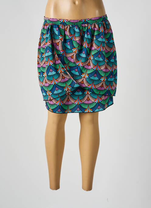 Jupe courte fermeture zippée au dos bleu MOLLY BRACKEN femme