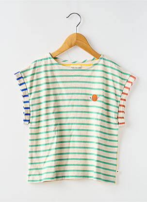 T-shirt coupe droite manches courtes vert ARSENE ET LES PIPELETTES fille