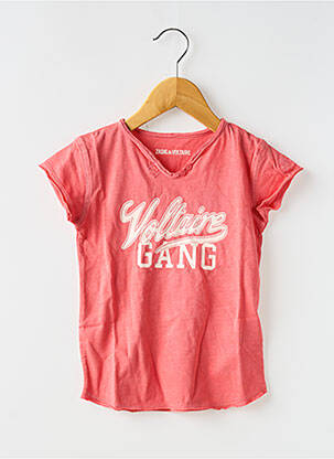 T-shirt coupe droite manches courtes rose ZADIG & VOLTAIRE fille
