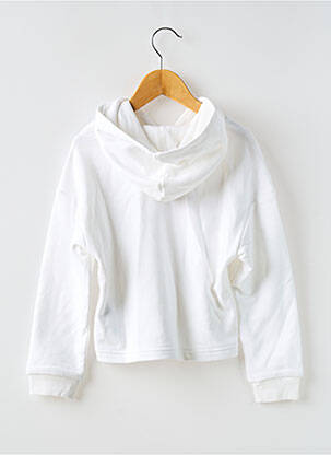 Sweat-shirt à capuche coupe droite manches longues blanc PUMA fille