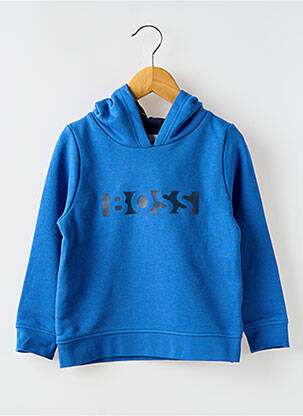 Sweat-shirt à capuche col v manches longues bleu HUGO BOSS garcon