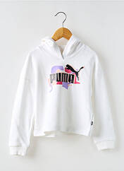 Sweat-shirt à capuche blanc PUMA pour fille seconde vue
