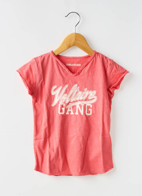 T-shirt coupe droite manches courtes rose ZADIG & VOLTAIRE fille