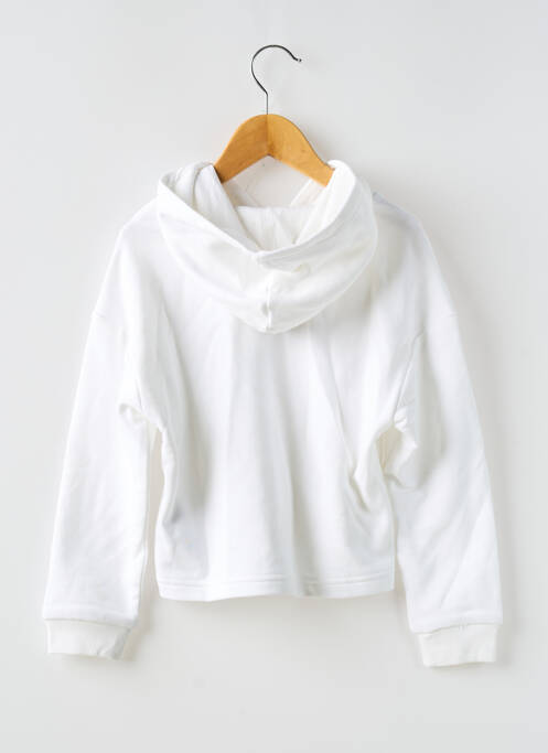 Sweat-shirt à capuche coupe droite manches longues blanc PUMA fille