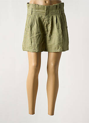 Short fermeture zippée sous rabat avec crochet taille normale vert SEE U SOON femme