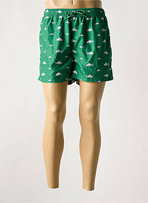 Short de bain tissage popeline vert SELECTED homme