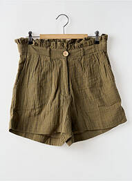 Short fermeture zippée sous rabat boutonné taille normale vert BIZANCE femme