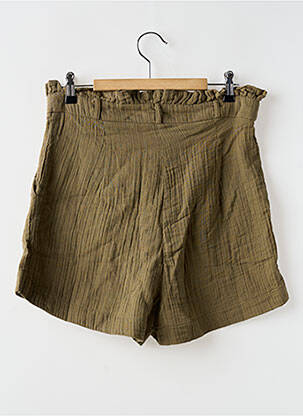 Short fermeture zippée sous rabat boutonné taille normale vert BIZANCE femme