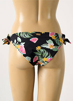 Bas de maillot de bain imprimé fleurs bikini noir BANANA MOON femme