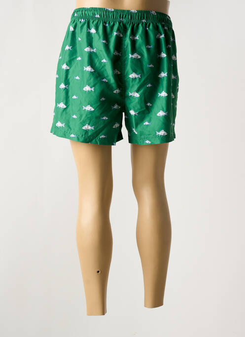 Short de bain tissage popeline vert SELECTED homme