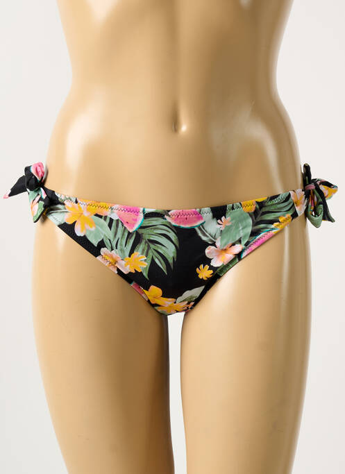 Bas de maillot de bain imprimé fleurs bikini noir BANANA MOON femme