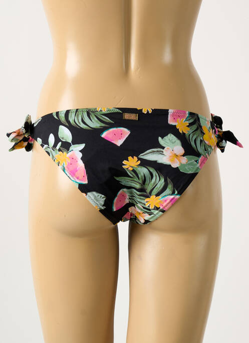 Bas de maillot de bain imprimé fleurs bikini noir BANANA MOON femme