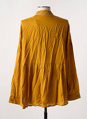 Chemisier tissage popeline manches longues jaune I.CODE (By IKKS) femme