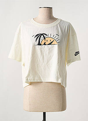 T-shirt sérigraphie manches courtes jaune NIKE femme