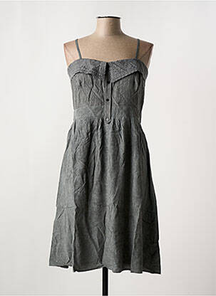 Robe courte coupe cintrée fines bretelles gris SEE U SOON femme