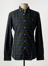 Chemise manches longues imprimé écossais bleu FARAH homme