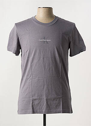 T-shirt coupe cintrée manches courtes gris CALVIN KLEIN homme