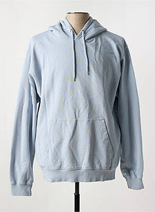 Sweat-shirt à capuche tissage jersey manches longues bleu COLORFUL STANDARD homme