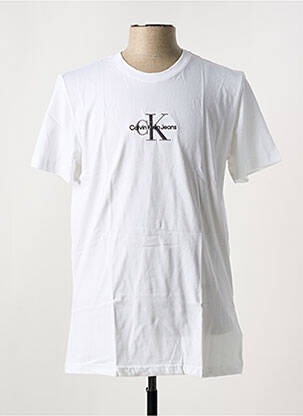 T-shirt coupe cintrée manches courtes blanc CALVIN KLEIN homme