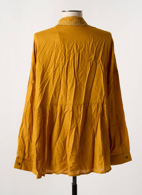 Chemisier tissage popeline manches longues jaune I.CODE (By IKKS) femme