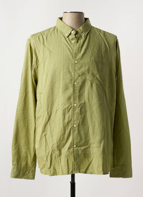 Chemise manches longues vert KNOWLEDGE COTTON APPAREL pour homme