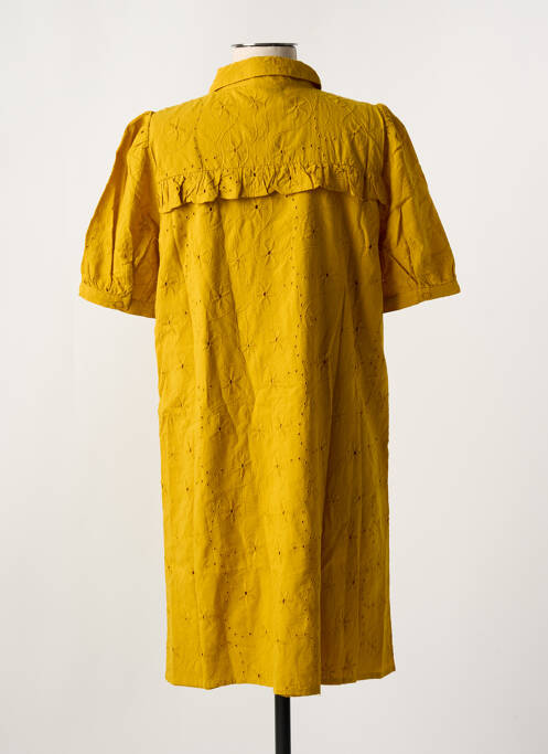 Robe mi-longue jaune PIECES pour femme