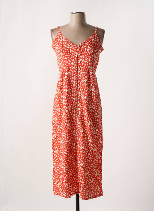 Robe mi-longue orange BIZANCE pour femme