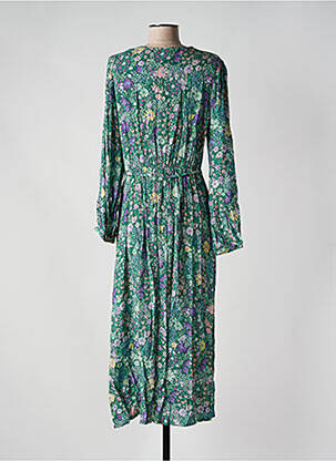Robe longue manches longues manches longues vert EMA BLUE'S femme