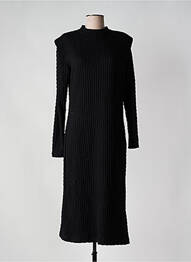 Robe mi-longue manches longues manches longues noir OBJECT femme