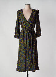 Robe mi-longue manches longues manches longues noir VILA femme