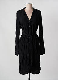 Robe mi-longue manches longues manches longues noir VILA femme