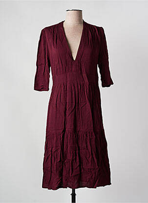 Robe mi-longue manches 3/4 manches 3/4 violet SEE U SOON femme
