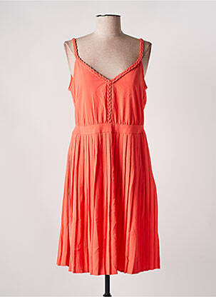 Robe mi-longue coupe fluide fines bretelles orange VILA femme