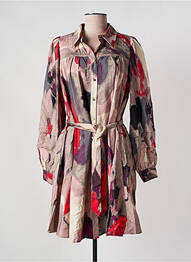 Robe mi-longue imprimé fantaisie manches longues violet Y.A.S femme