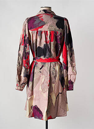 Robe mi-longue imprimé fantaisie manches longues violet Y.A.S femme