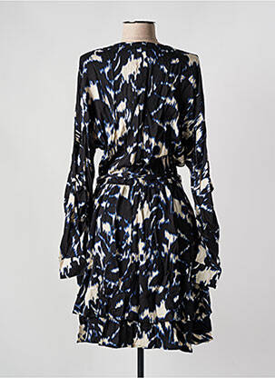 Robe mi-longue imprimé fantaisie manches longues noir VILA femme
