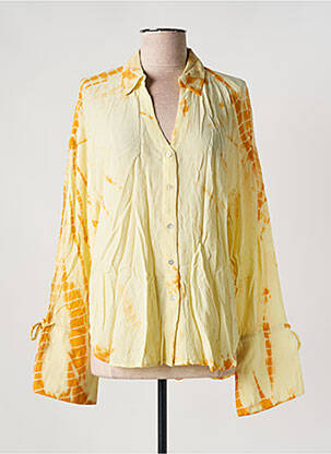 Chemisier tissage crêpe manches longues jaune Y.A.S femme