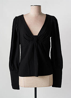 Top coupe cintrée manches longues noir VILA femme