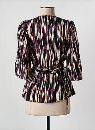 Blouse tissage popeline manches 3/4 violet VILA femme