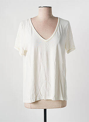 T-shirt col v manches courtes beige VILA femme