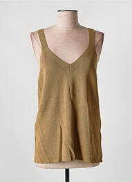 Pull coupe cintrée fines bretelles marron VILA femme
