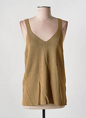 Pull coupe cintrée fines bretelles marron VILA femme