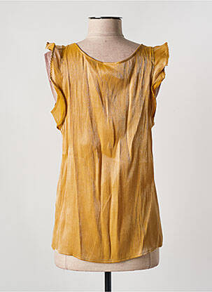 Top tissage crêpe manches courtes jaune VILA femme
