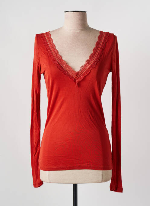 T-shirt orange VILA pour femme