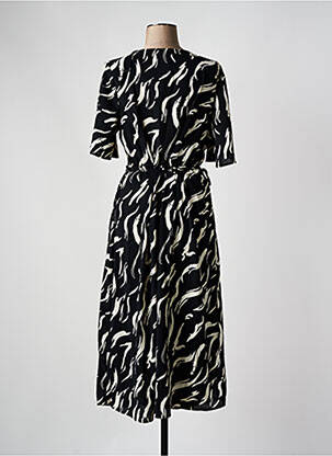Robe longue tissage popeline manches courtes noir EVOKED VILA femme